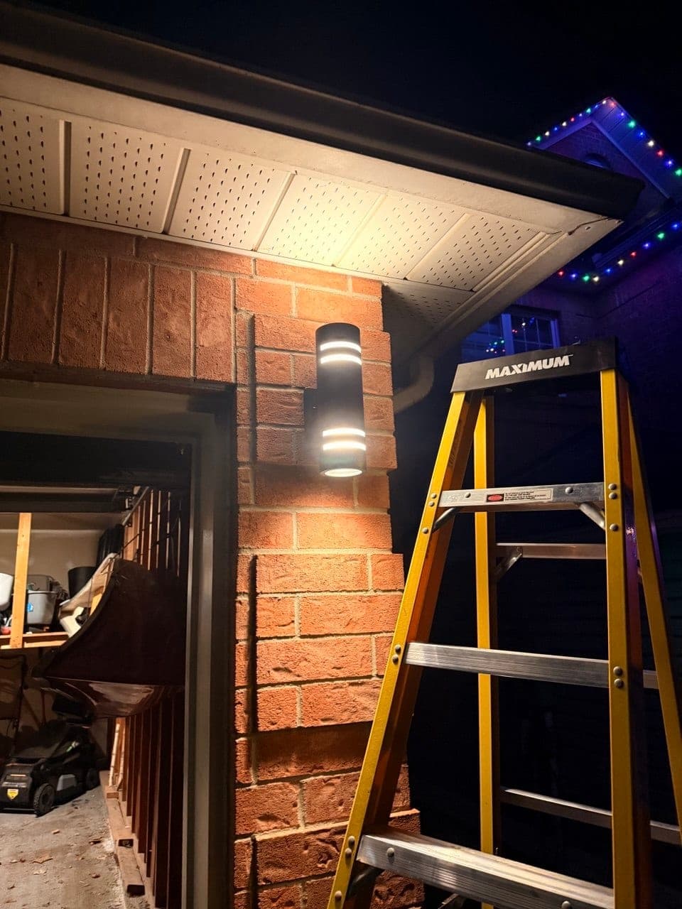 Exterior light fixture replaced — after